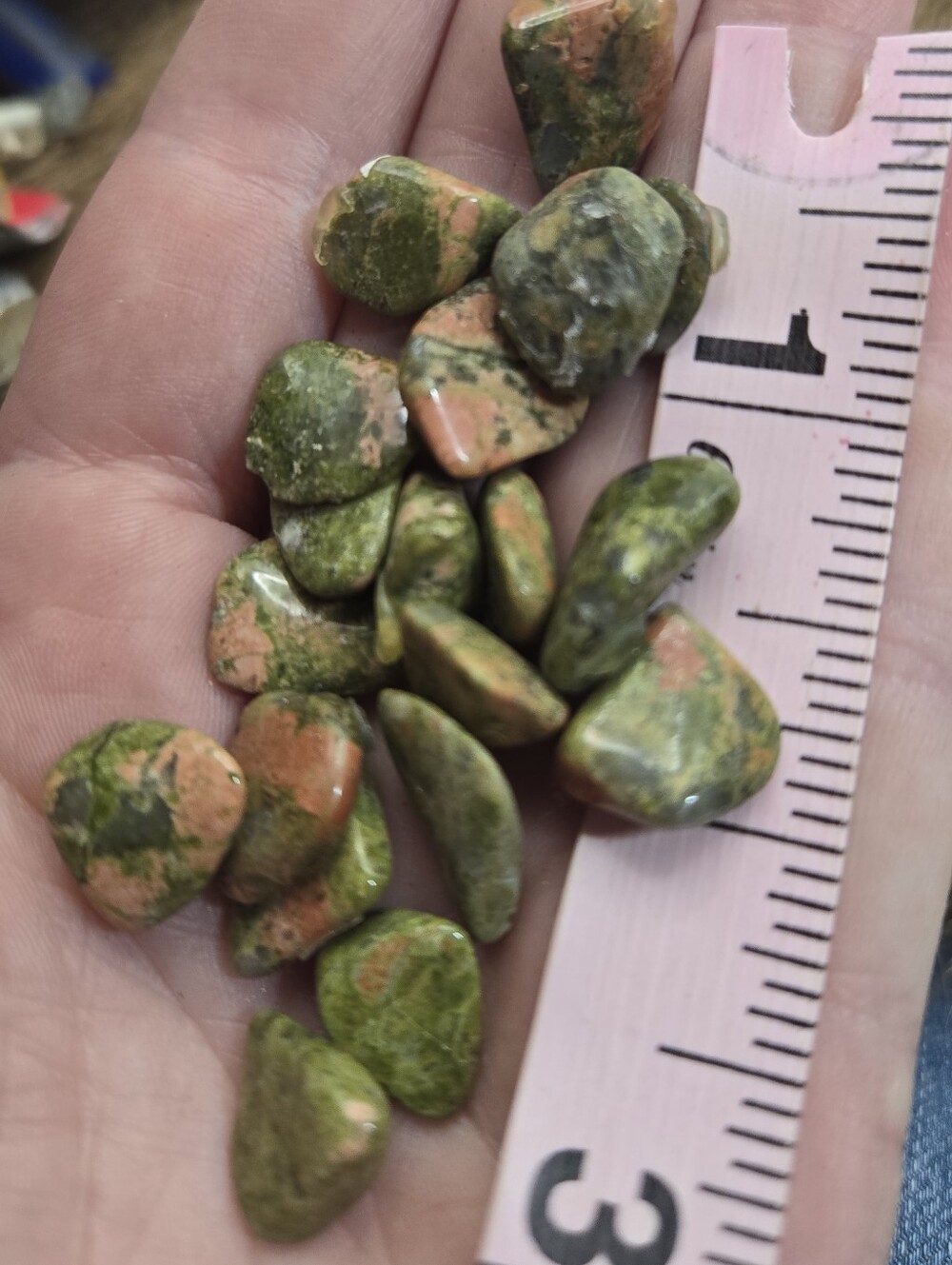Tumbled Unakite Stones Small 19 Total